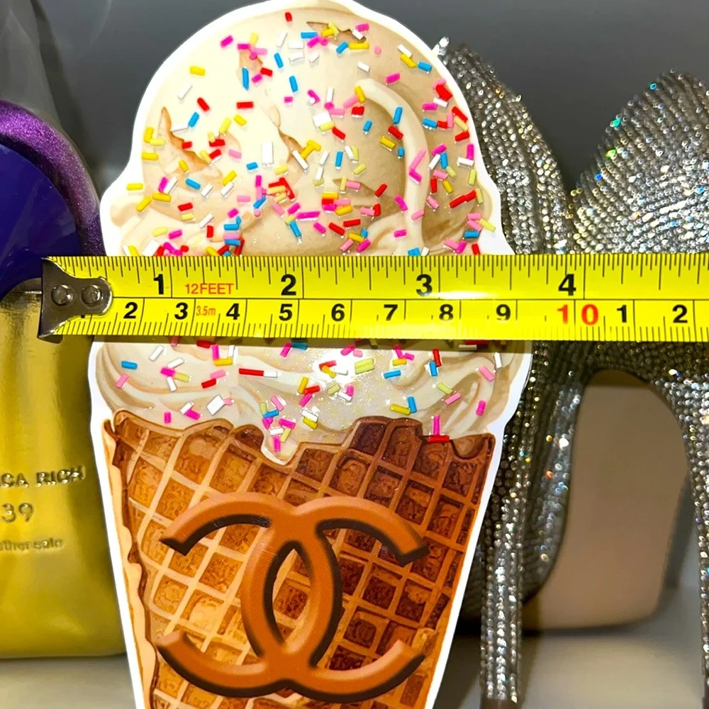 🍦 Chanel Ice Cream Cone Wall/Closet Decor Plaque – Girly Luxe Accent💕